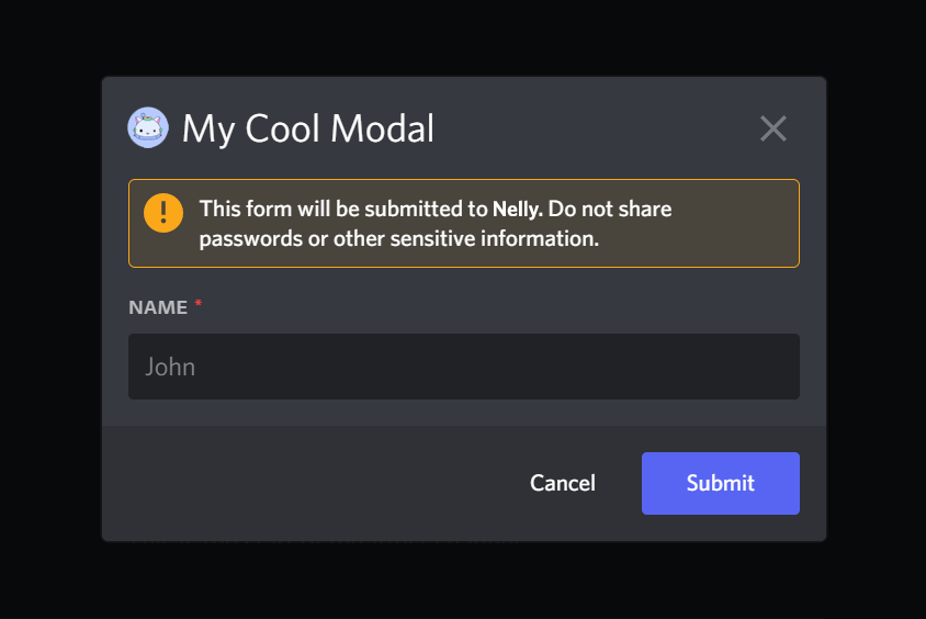 Discord modals Um Pacote Que Permite Que Seu Bot Do Discord js V13 Crie Os Novos Discord 